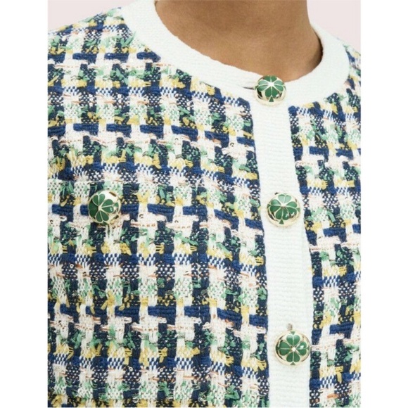 Kate Spade Juniper Pop Tweed Topper Jacket Blazer Size 10 - Picture 3 of 16